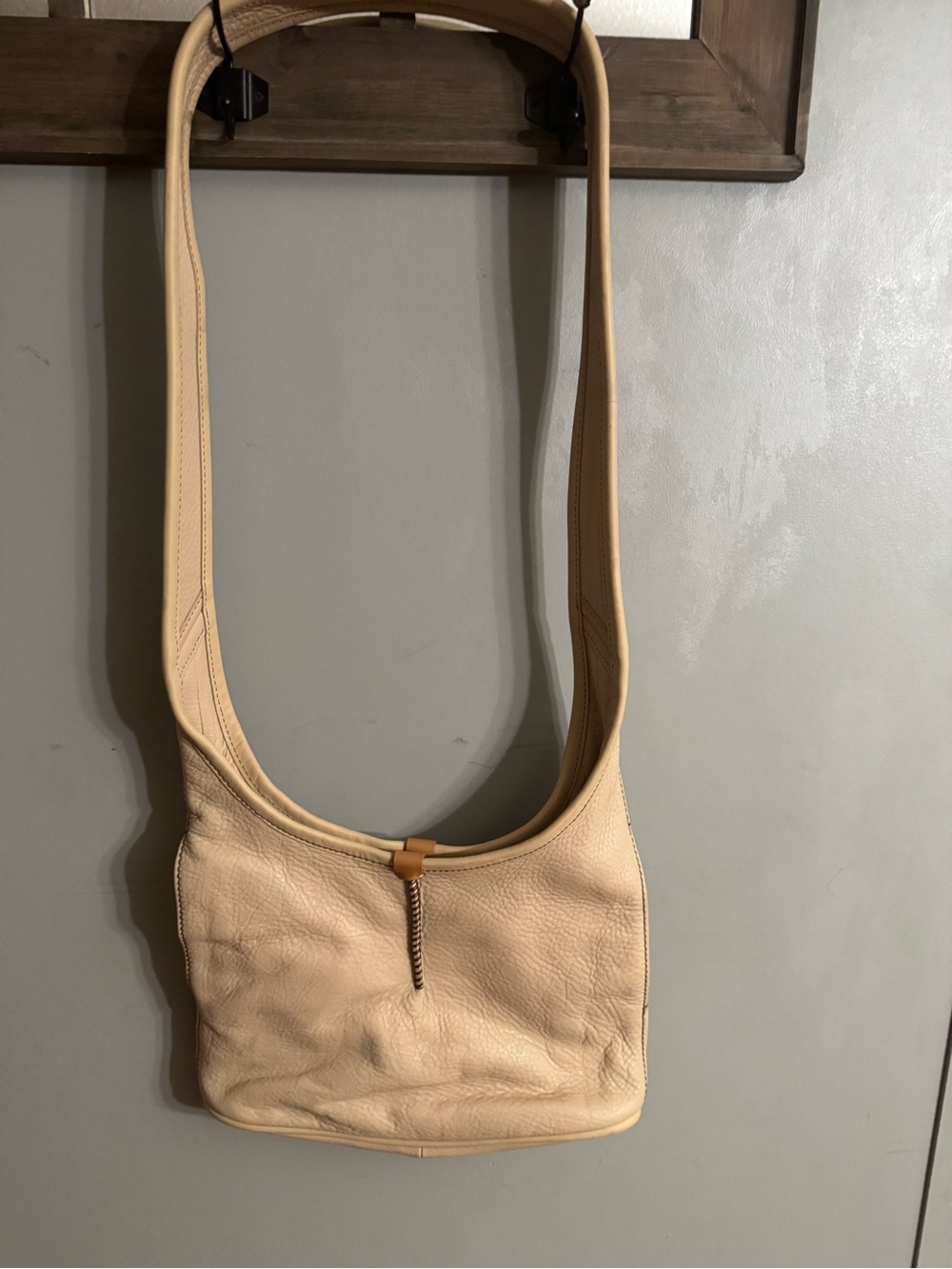 UGG Cream Leather Shoulder Bag with Single Strap
